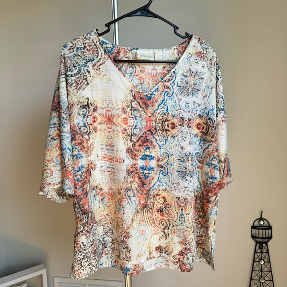 Chico’s Brit Mixed Paisley Top - Picture 2 of 6